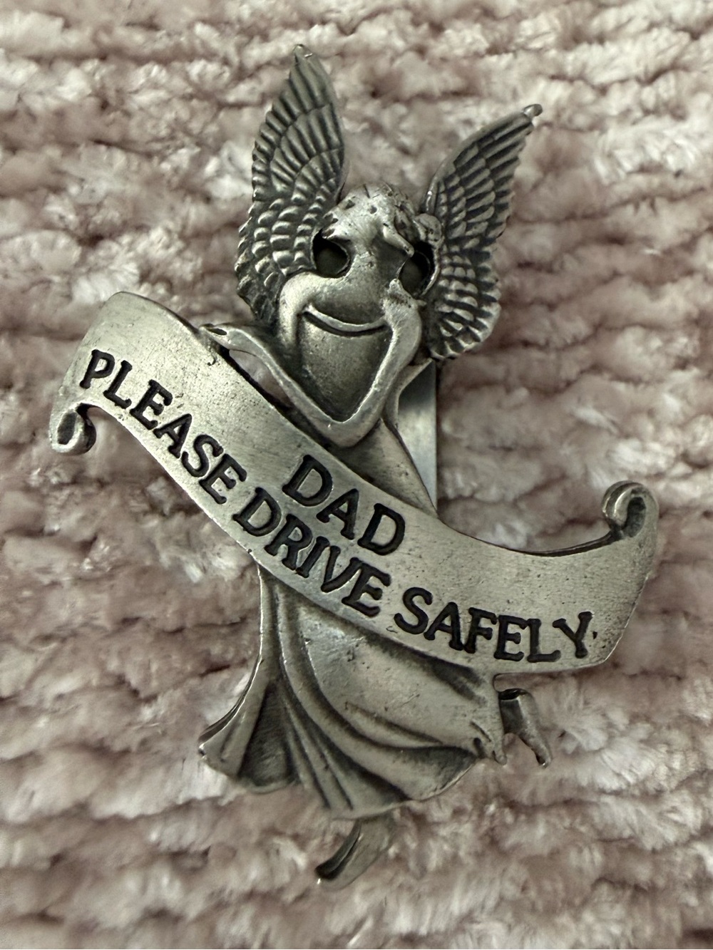Guardian Angel DAD Please Drive Safely Auto Visor Metal Clip